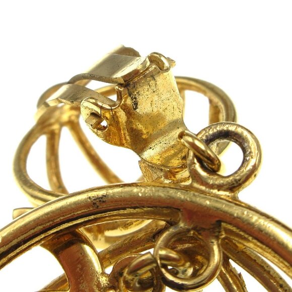 Chanel Birdcage Dangle Earrings Clip-On Gold 110417 - Picture 4 of 4